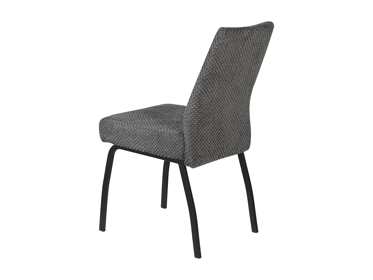 Lot de 2 chaises de salle à manger - tissu et métal - gris - ANABEL