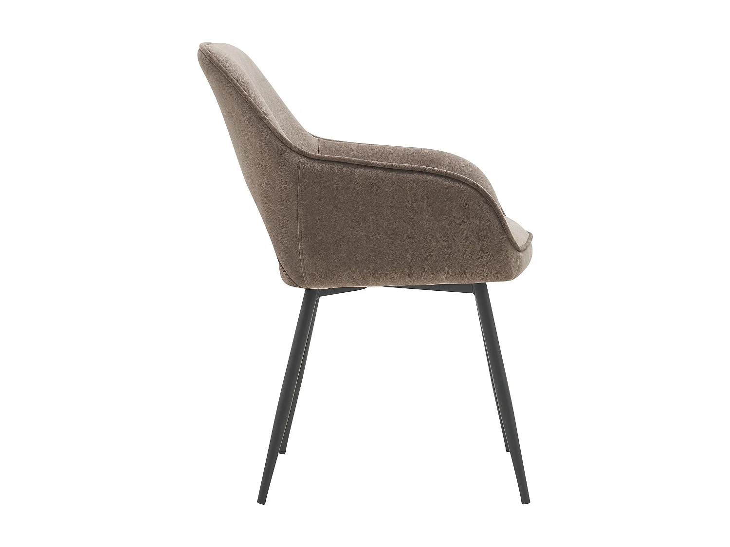 Lot de 2 chaises de salle à manger - tissu et métal - marron - TERON