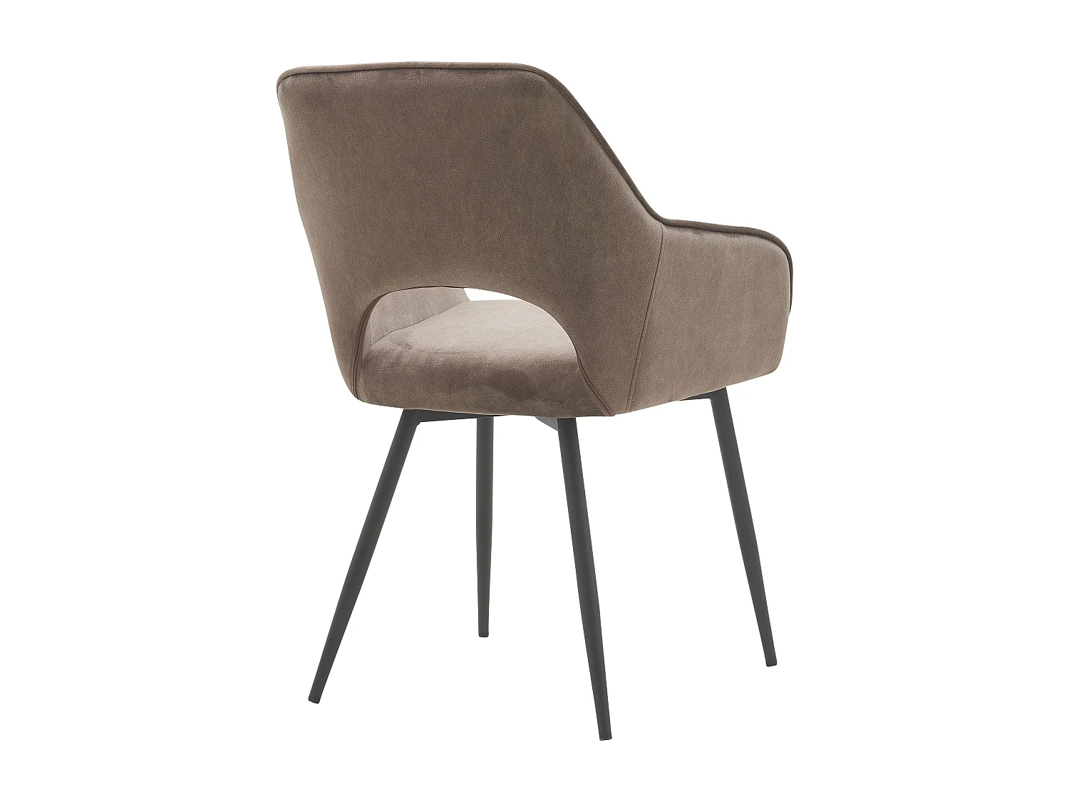 Lot de 2 chaises de salle à manger - tissu et métal - marron - TERON