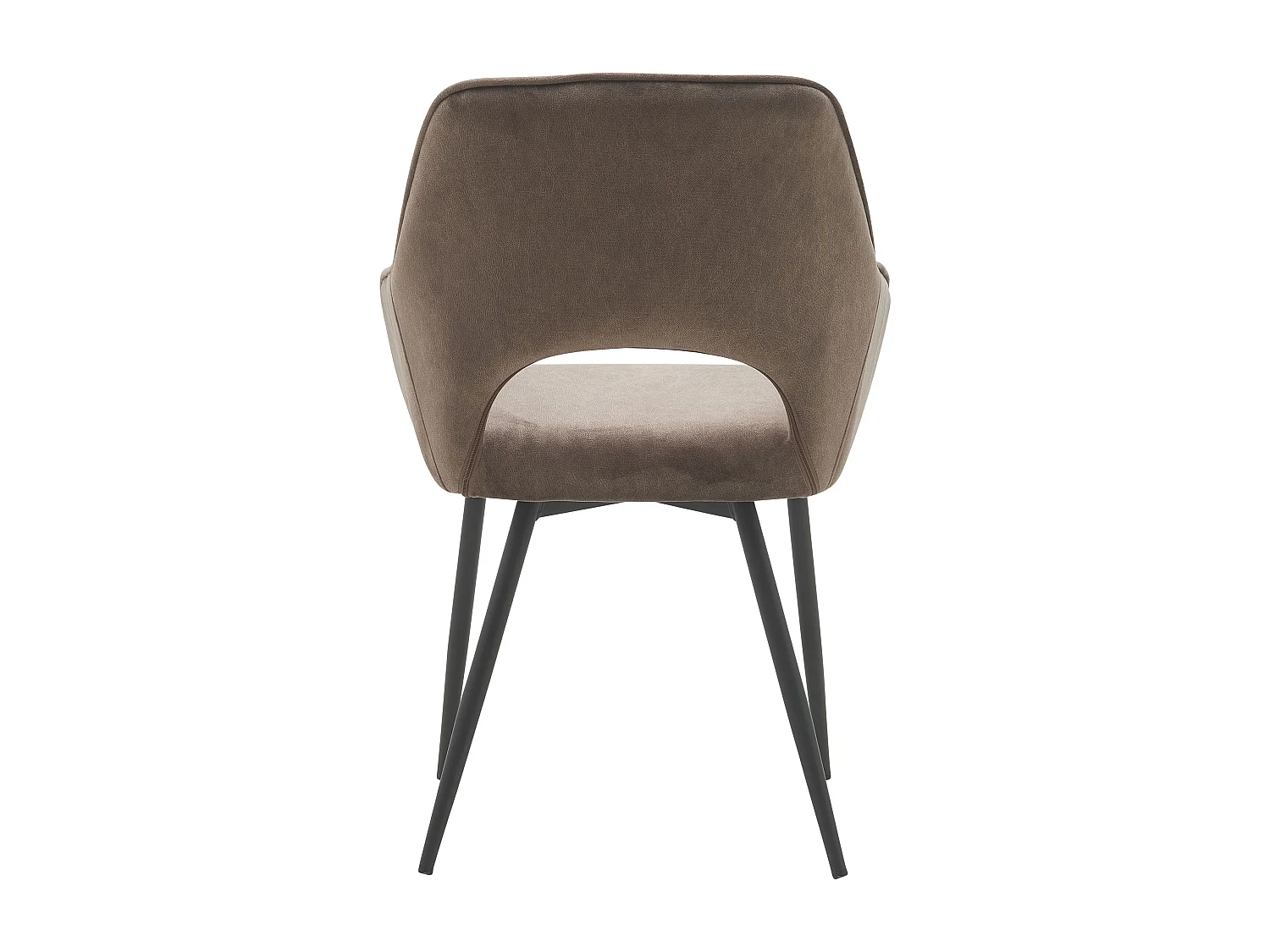 Lot de 2 chaises de salle à manger - tissu et métal - marron - TERON