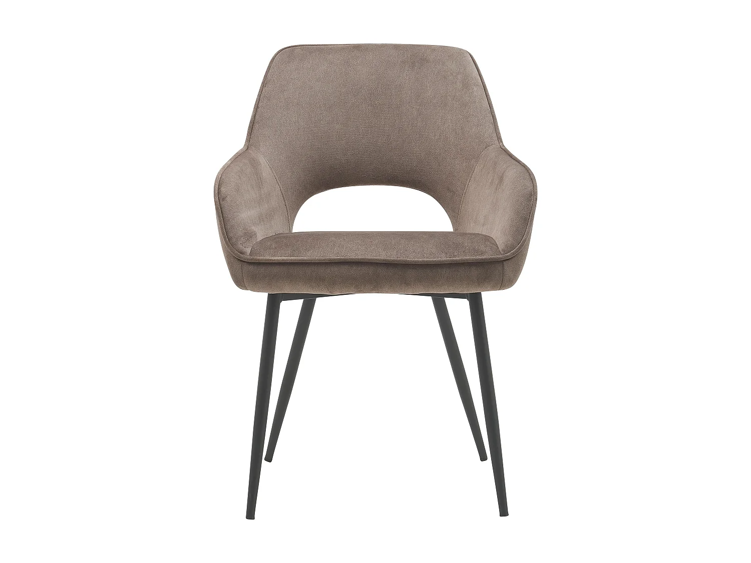 Lot de 2 chaises de salle à manger - tissu et métal - marron - TERON