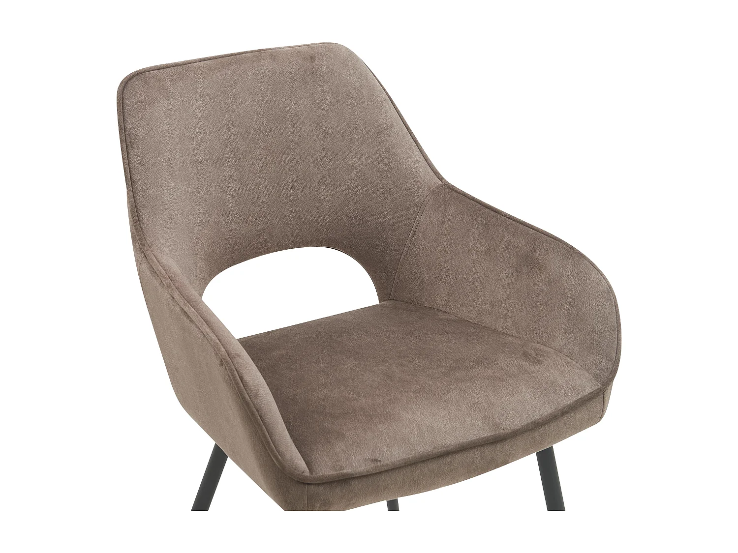 Lot de 2 chaises de salle à manger - tissu et métal - marron - TERON