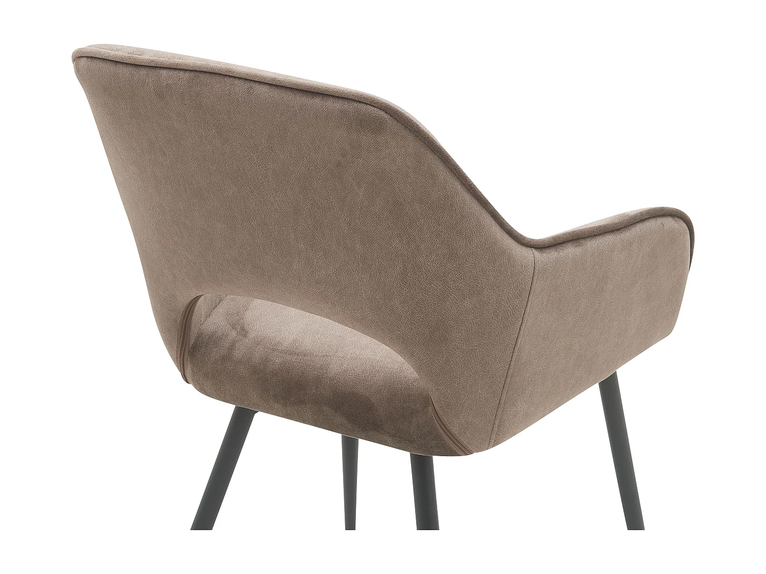 Lot de 2 chaises de salle à manger - tissu et métal - marron - TERON