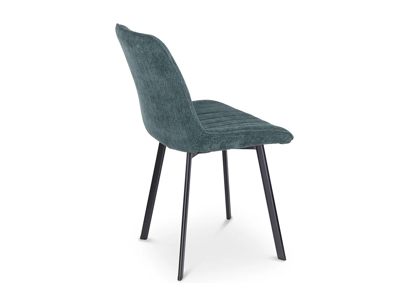 Esszimmerstuhl 2er-Set - Stoff und Metall - dunkelgrün - LANDON