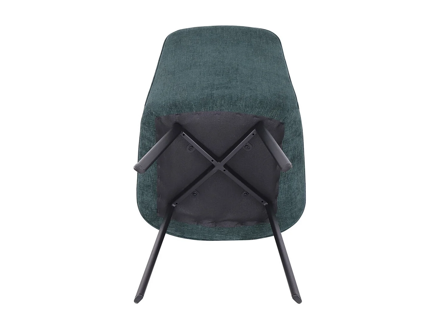 Esszimmerstuhl 2er-Set - Stoff und Metall - dunkelgrün - LANDON