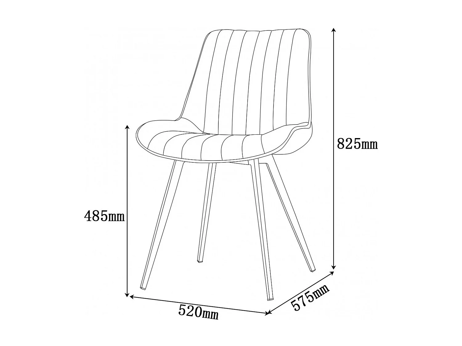 Esszimmerstuhl 2er-Set - Stoff und Metall - dunkelgrün - LANDON