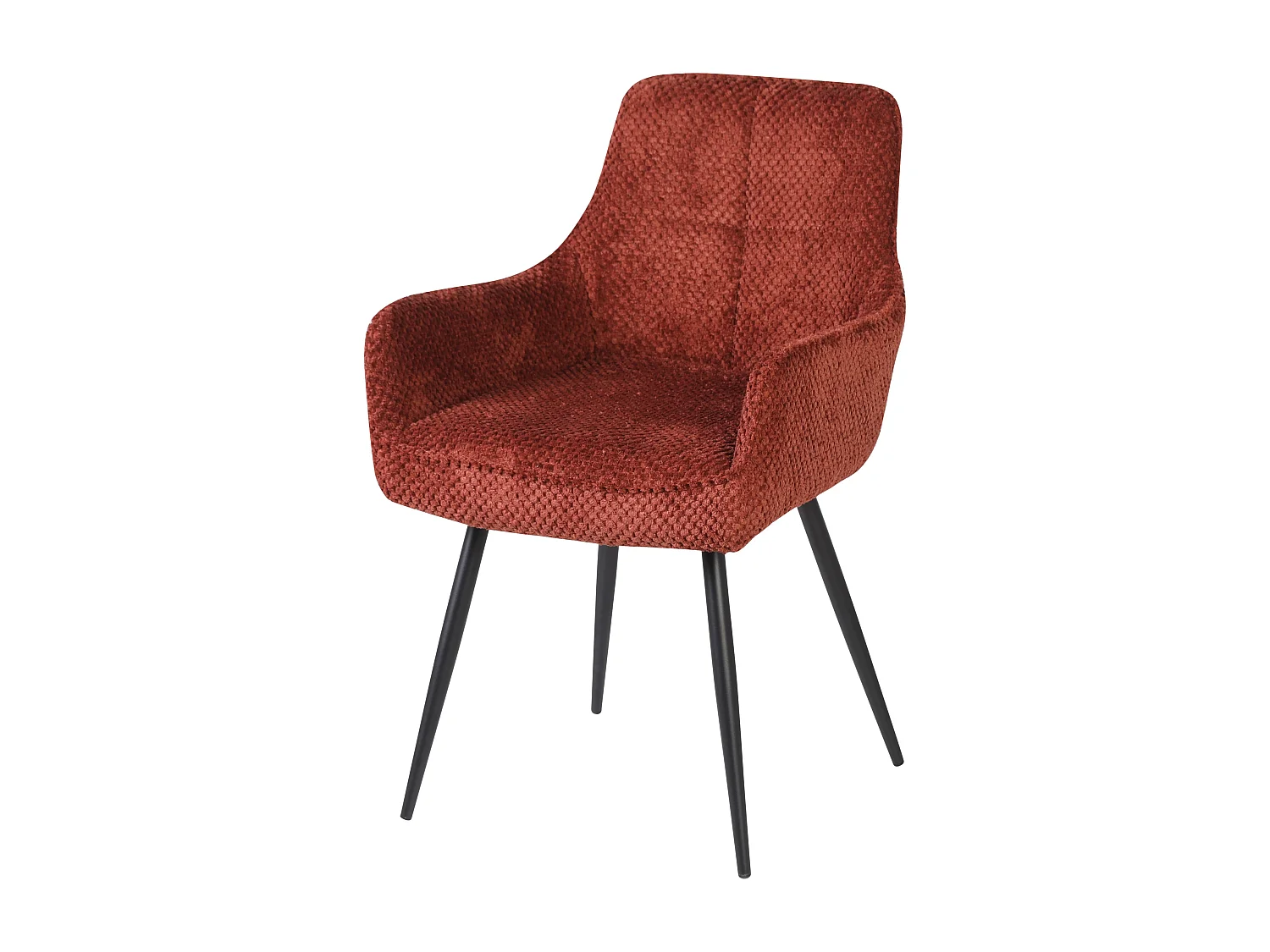 Lot de 2 chaises de salle à manger - tissu et métal - marron - ALOIS