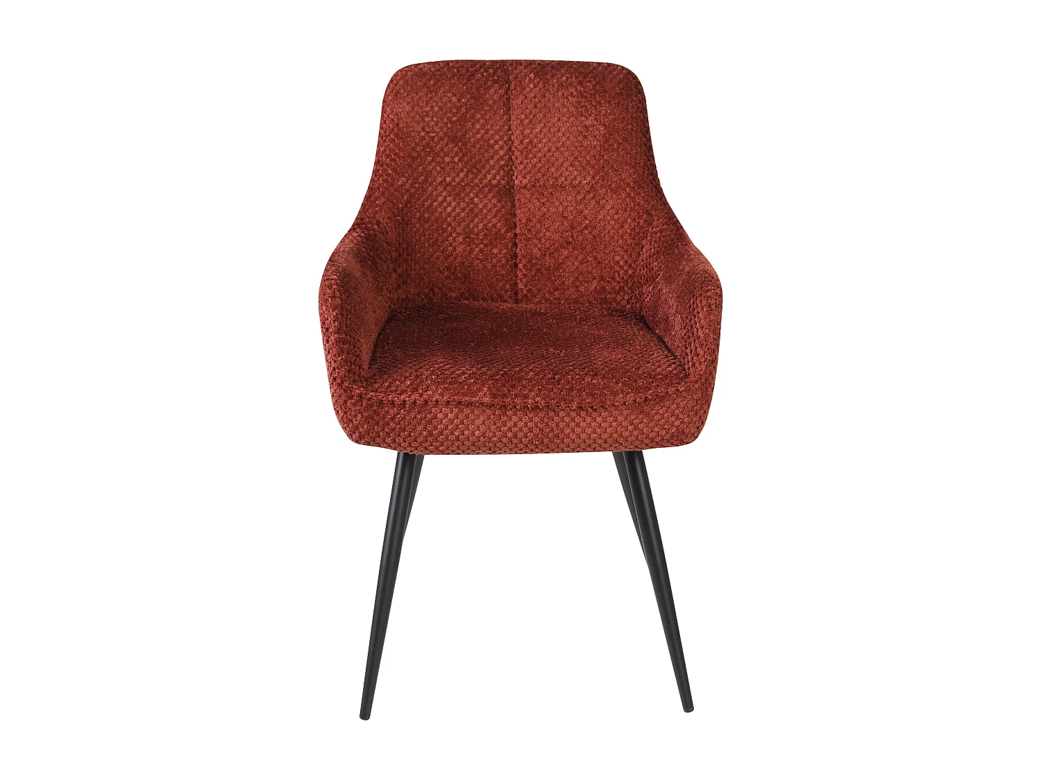 Lot de 2 chaises de salle à manger - tissu et métal - marron - ALOIS