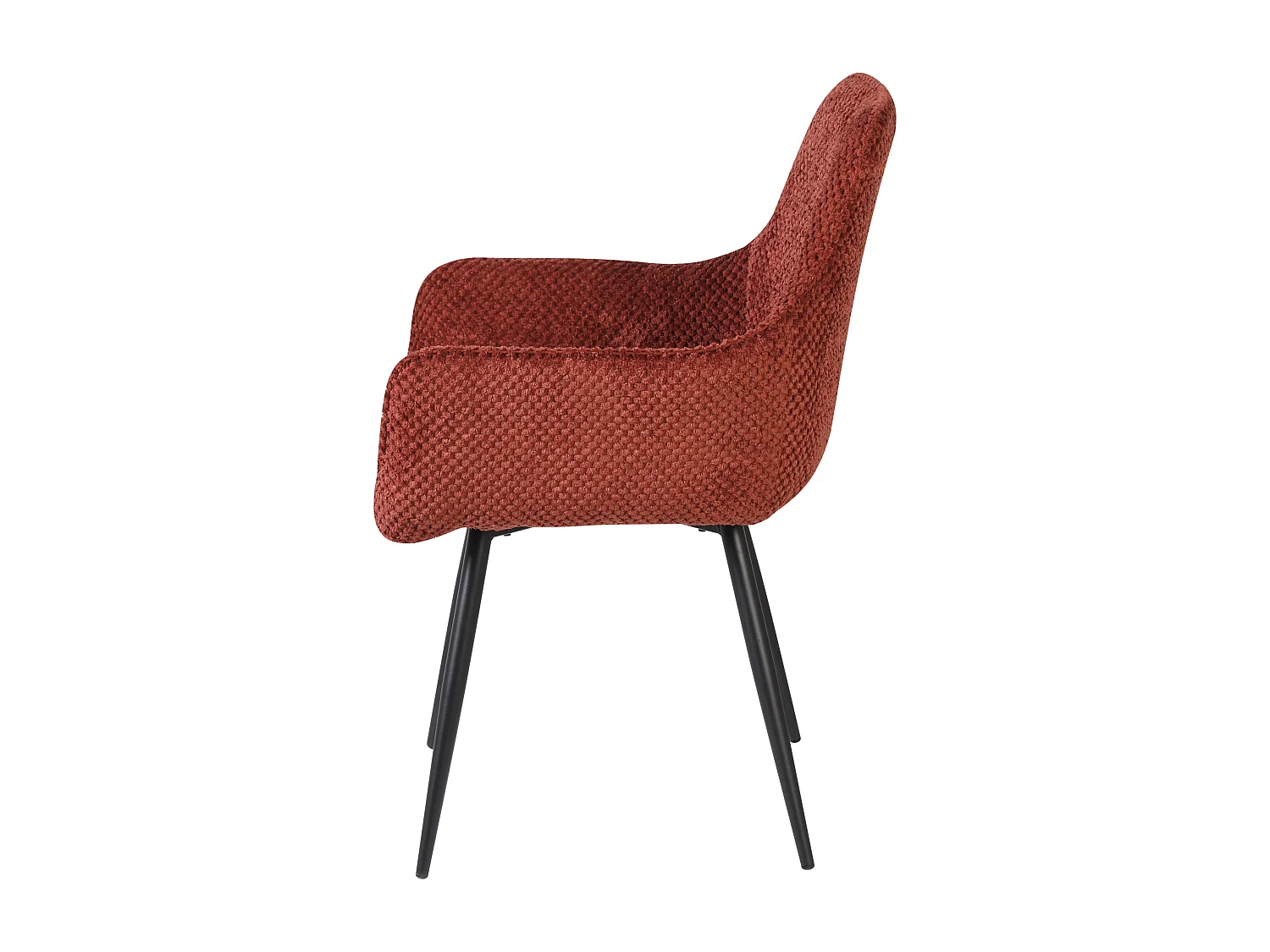 Lot de 2 chaises de salle à manger - tissu et métal - marron - ALOIS