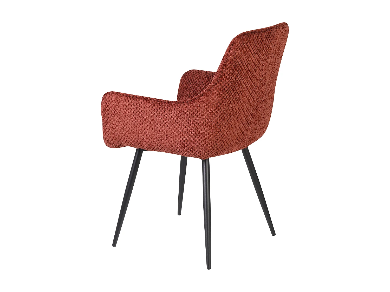 Lot de 2 chaises de salle à manger - tissu et métal - marron - ALOIS