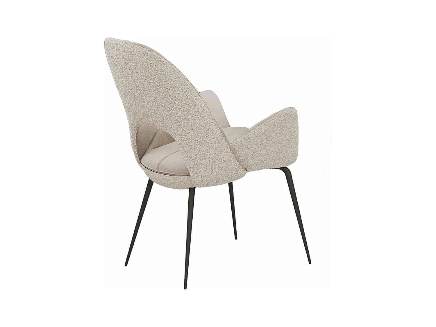 Eetkamerstoel set van 2 - stof & metaal - beige - GREGOR