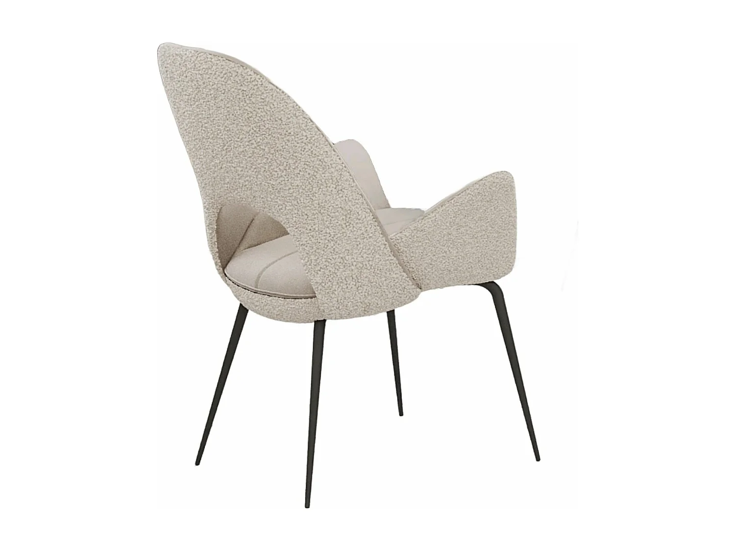 Lot de 2 chaises de salle à manger - tissu et métal - beige - GREGOR