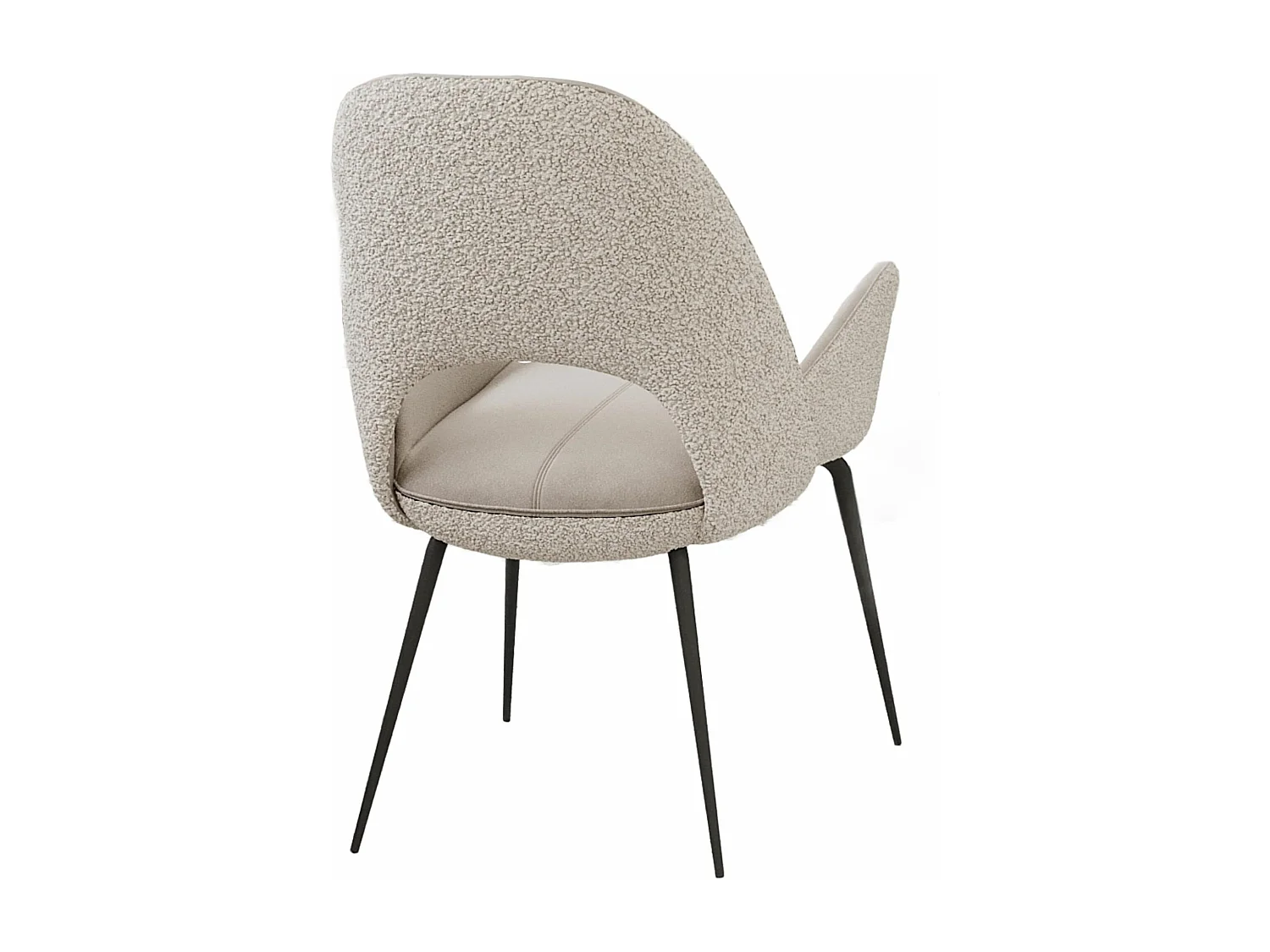 Lot de 2 chaises de salle à manger - tissu et métal - beige - GREGOR