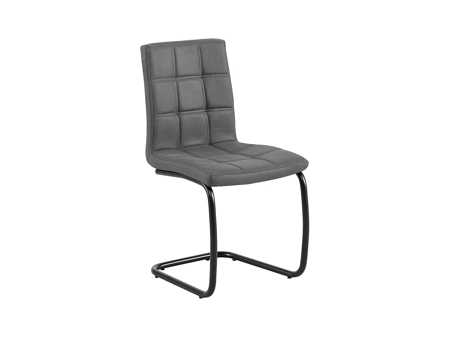 Esszimmerstuhl 2er-Set - Stoff und Metall - dunkelgrau - PARIANA