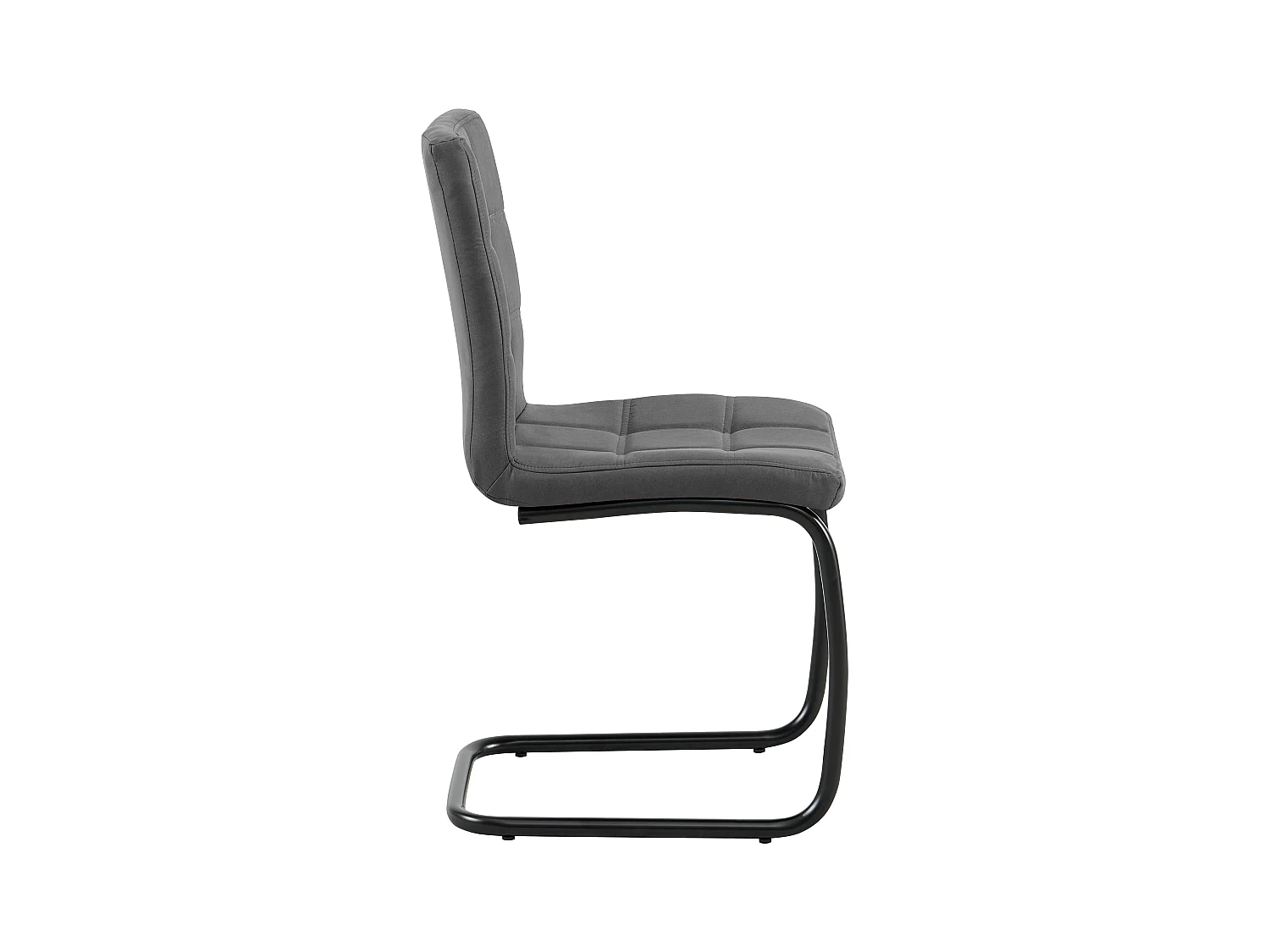 Esszimmerstuhl 2er-Set - Stoff und Metall - dunkelgrau - PARIANA