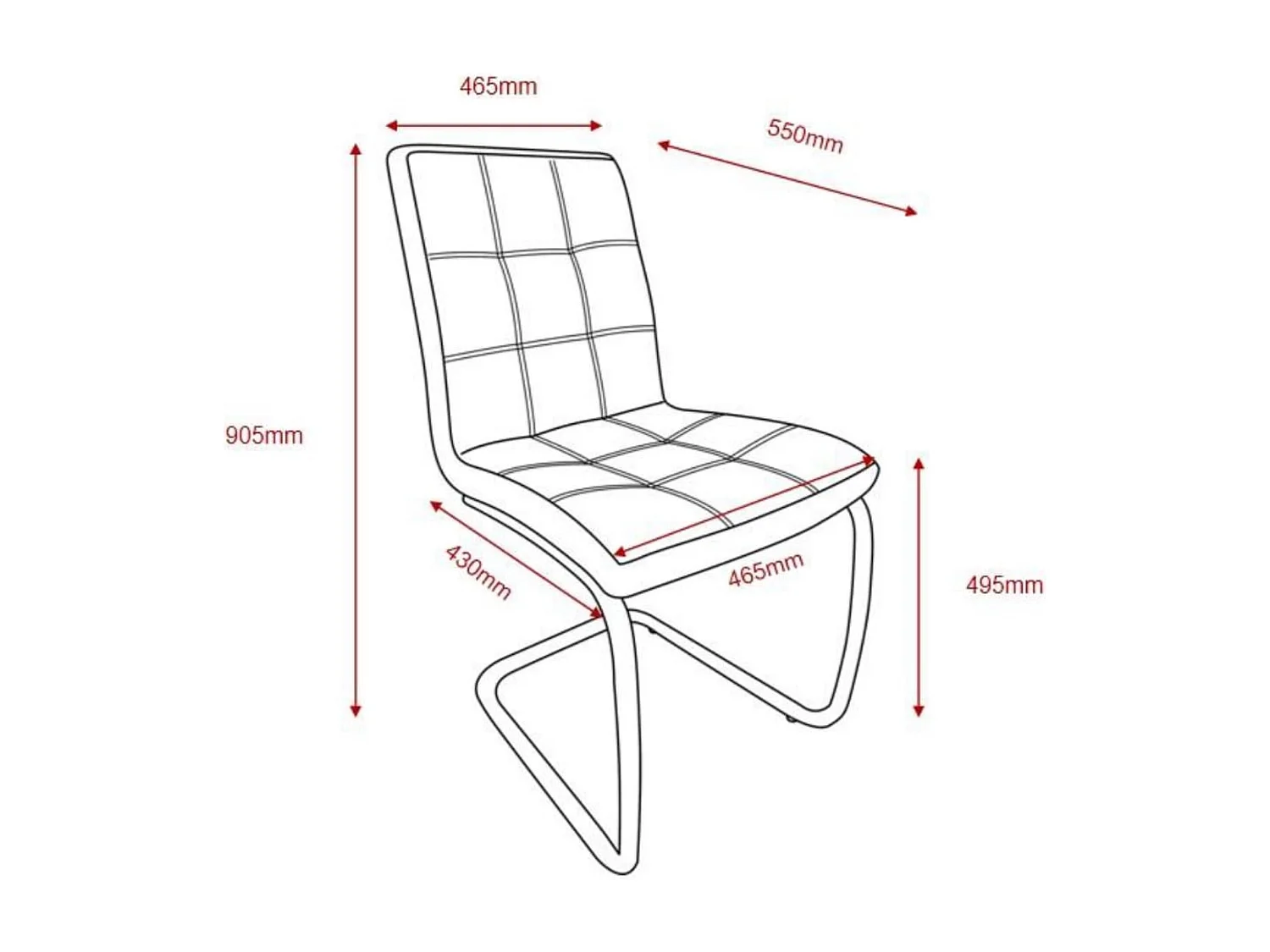 Lot de 2 chaises de salle à manger - tissu et métal - gris foncé - PARIANA