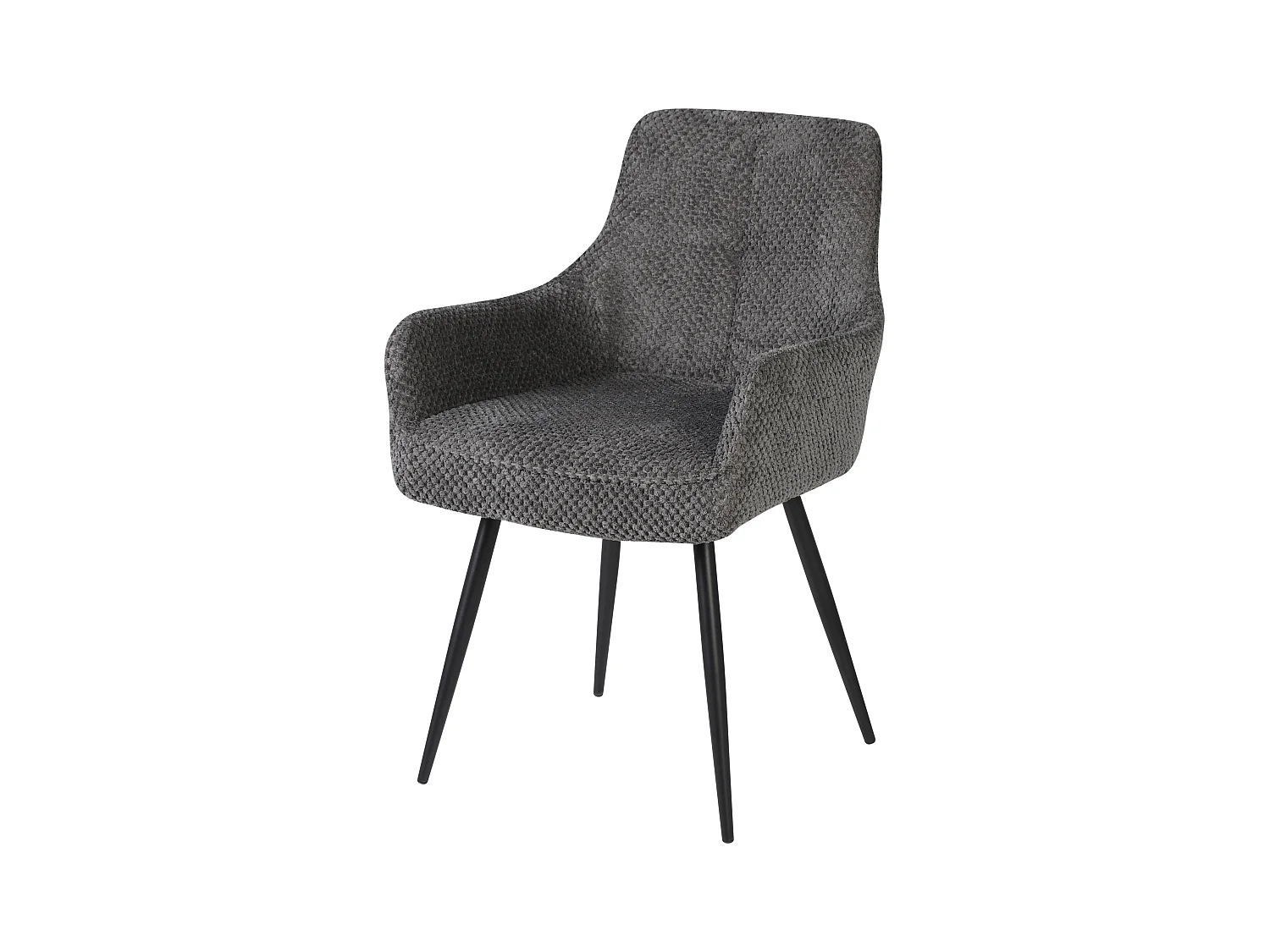 Eetkamerstoel set van 2 - stof en metaal - grijs - ALOIS