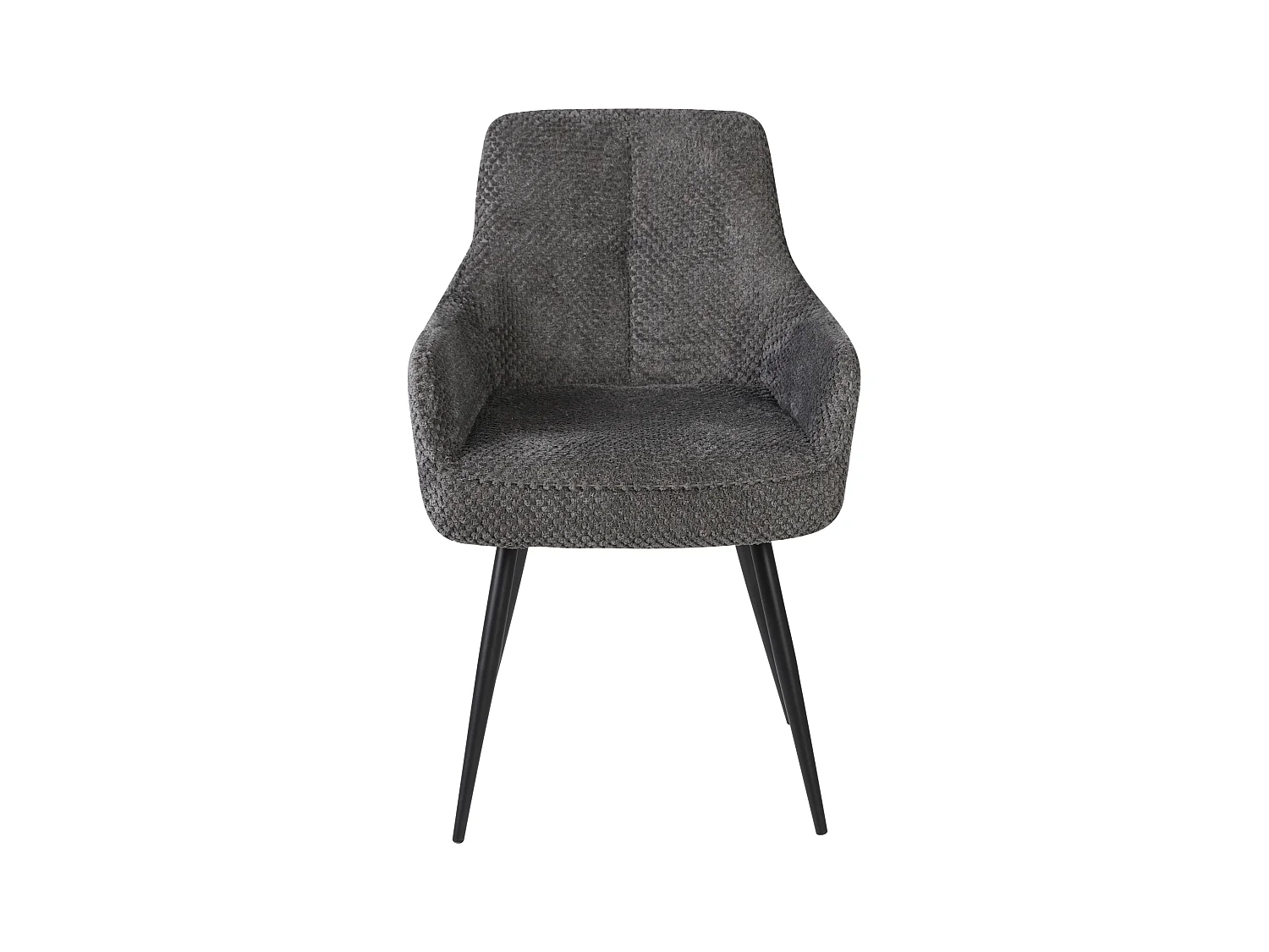 Eetkamerstoel set van 2 - stof en metaal - grijs - ALOIS