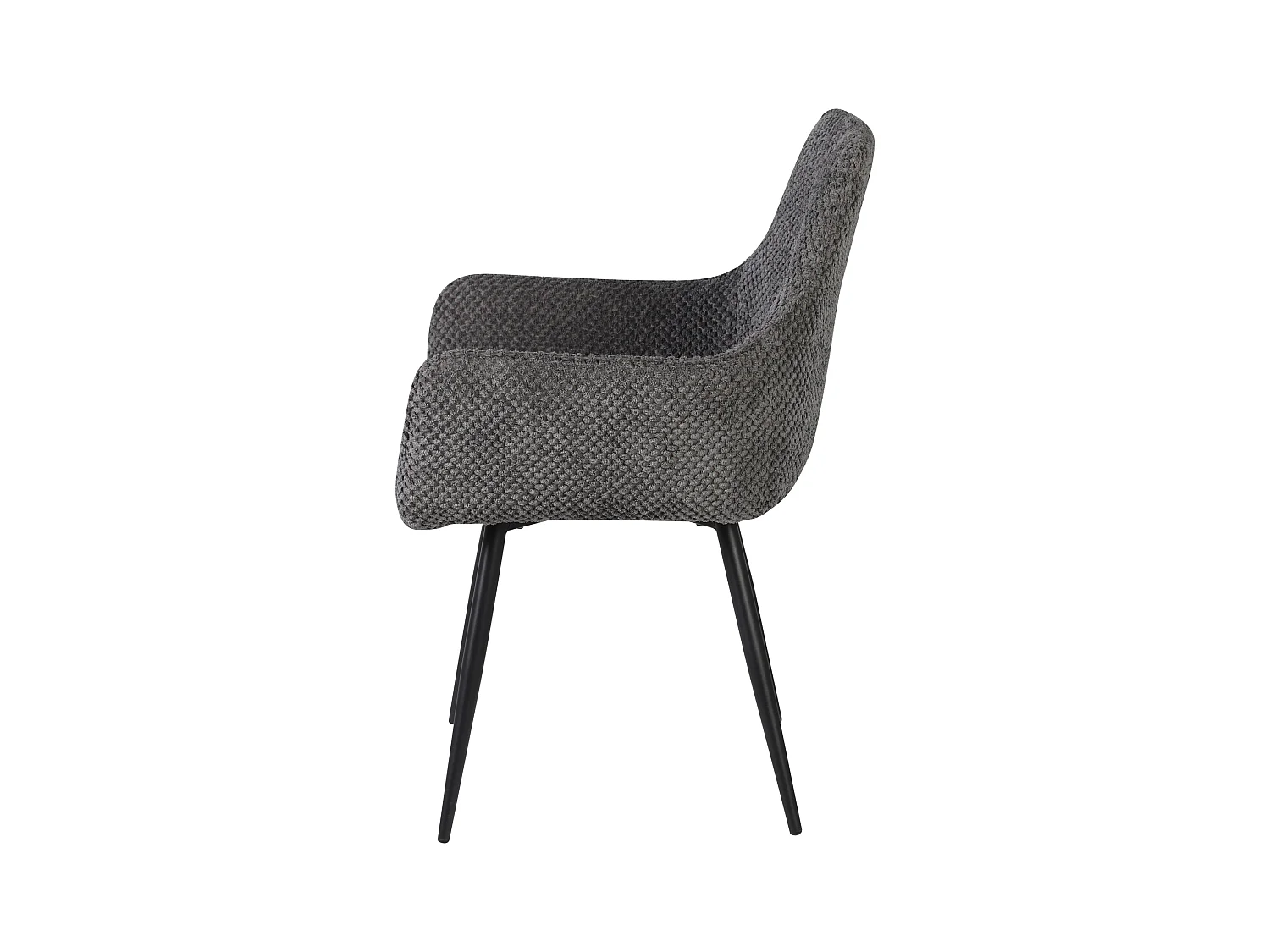 Eetkamerstoel set van 2 - stof en metaal - grijs - ALOIS