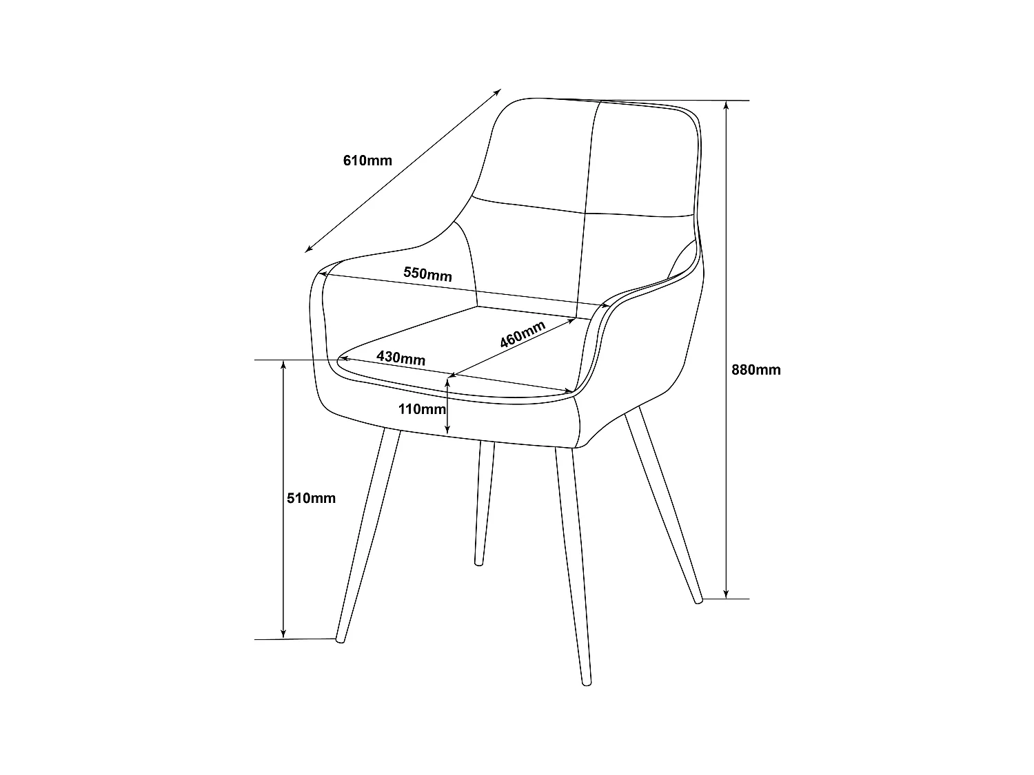 Eetkamerstoel set van 2 - stof en metaal - grijs - ALOIS