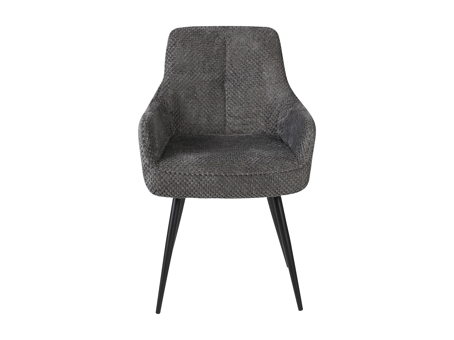 Lot de 2 chaises de salle à manger - tissu et métal - gris - ALOIS