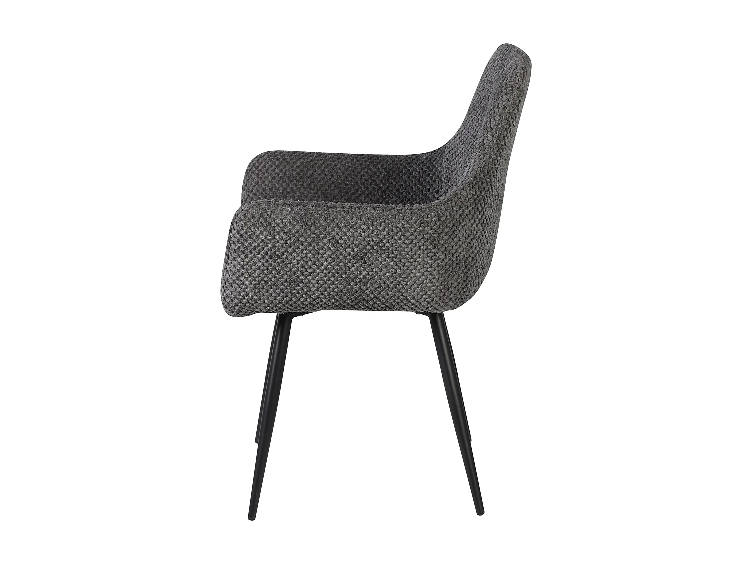 Lot de 2 chaises de salle à manger - tissu et métal - gris - ALOIS