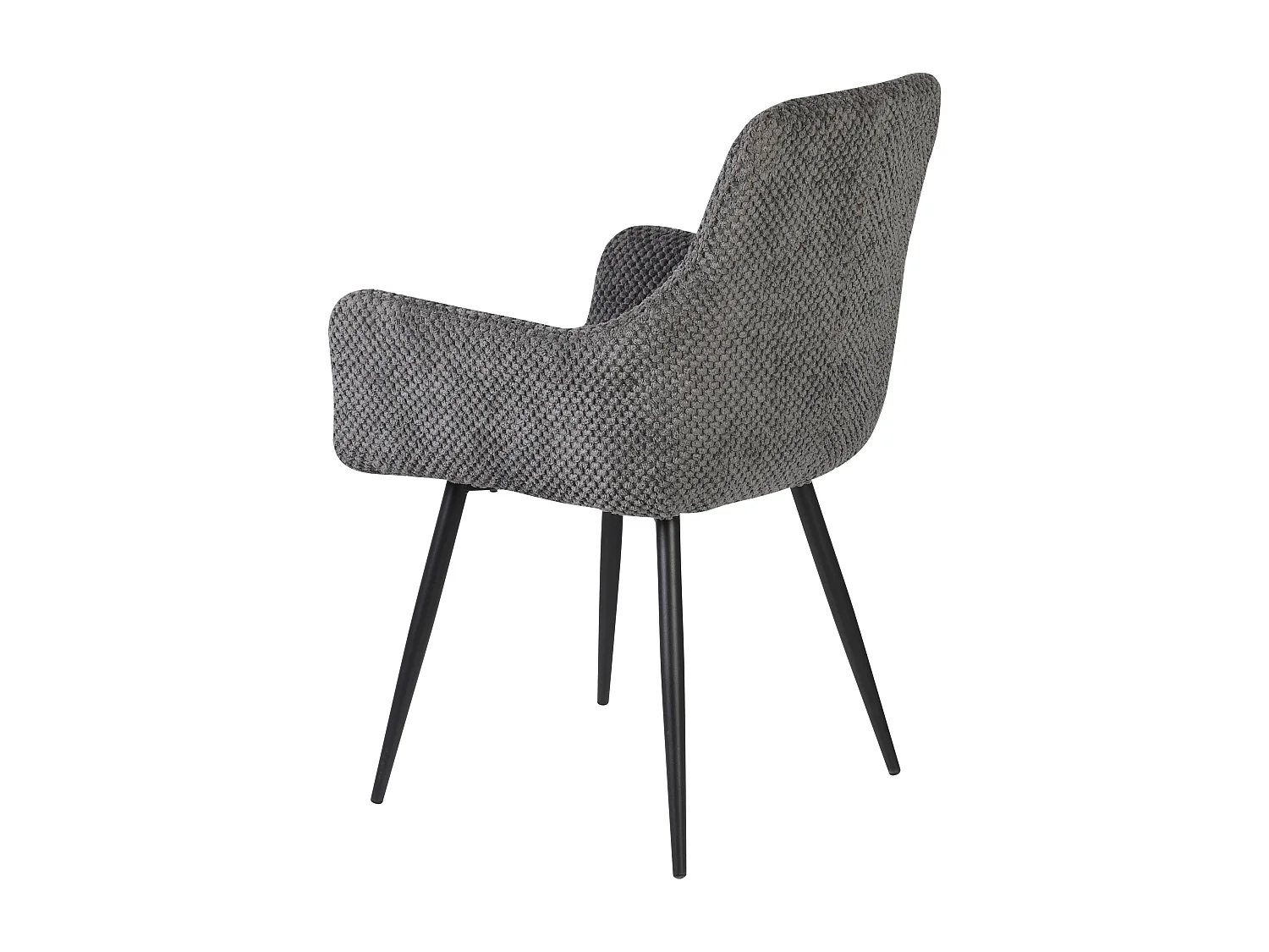 Lot de 2 chaises de salle à manger - tissu et métal - gris - ALOIS