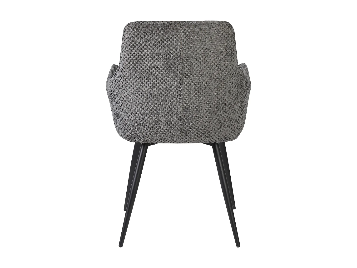 Lot de 2 chaises de salle à manger - tissu et métal - gris - ALOIS