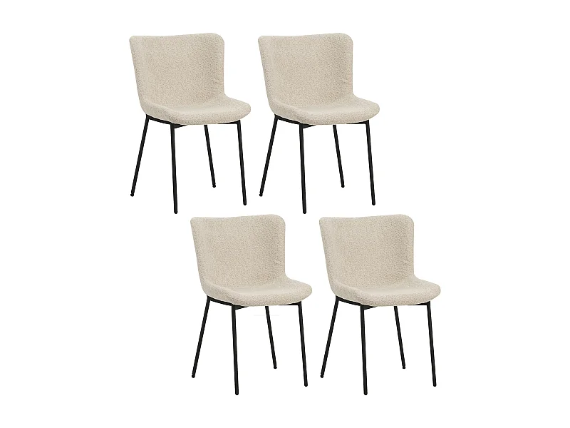 Eetkamerstoel set van 4 - stof & metaal - beige - VALET