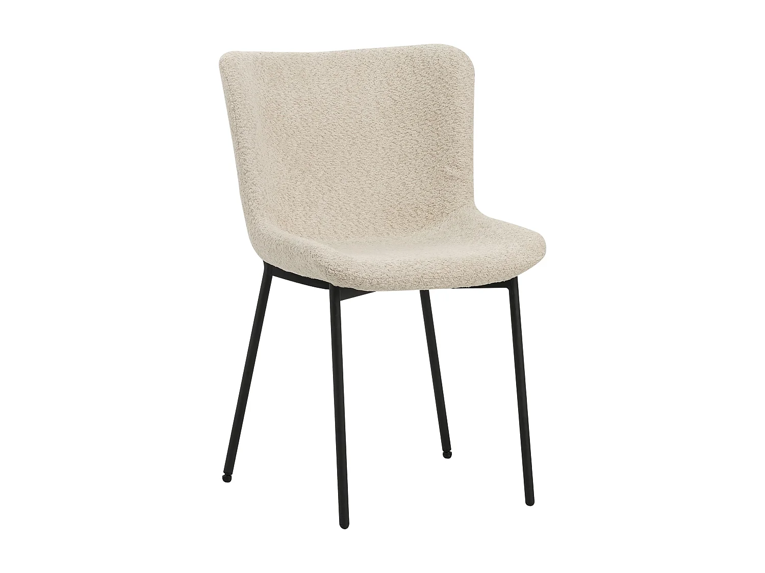 Lot de 4 chaises de salle à manger - tissu et métal - beige - VALET