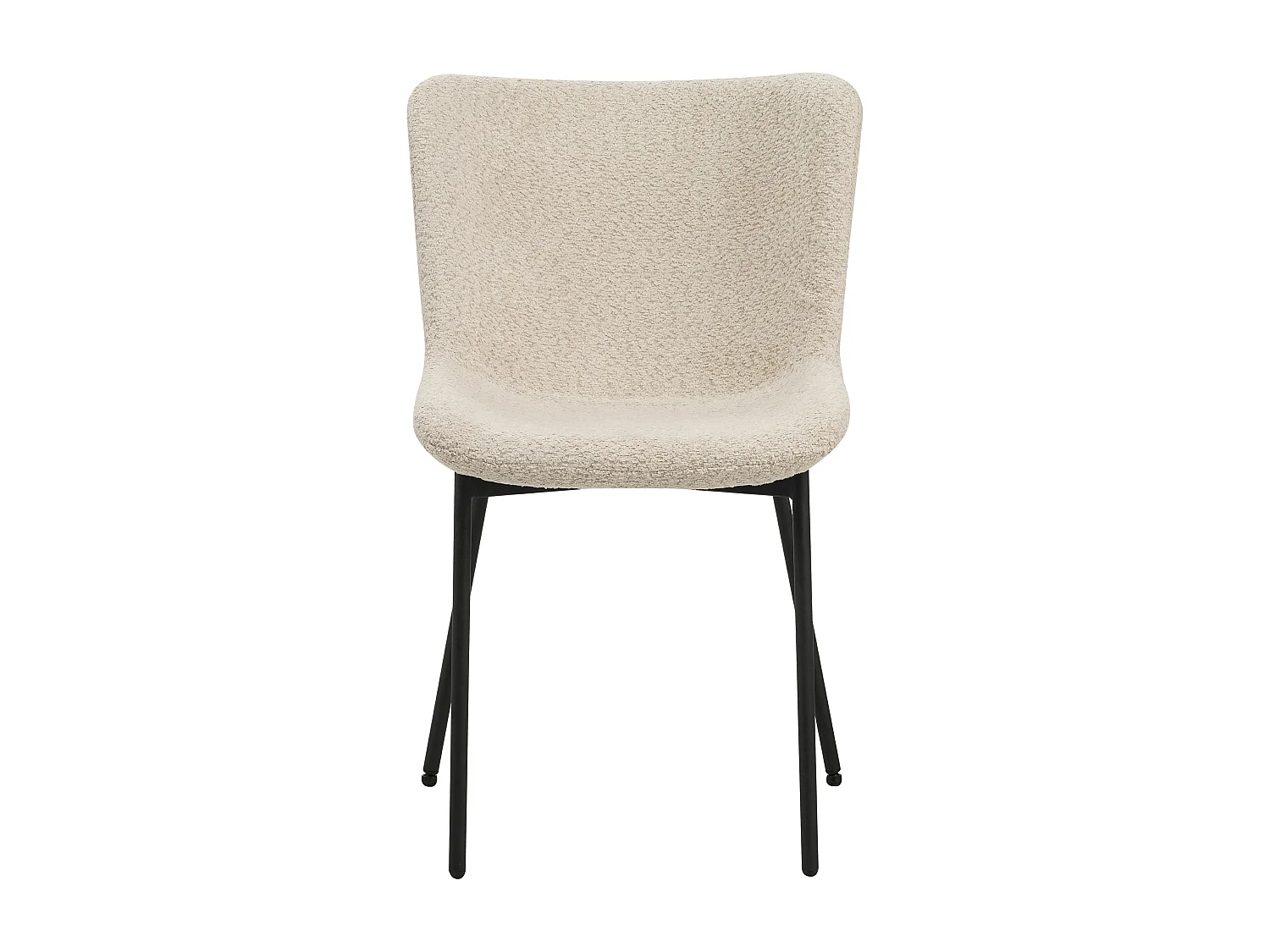 Lot de 4 chaises de salle à manger - tissu et métal - beige - VALET