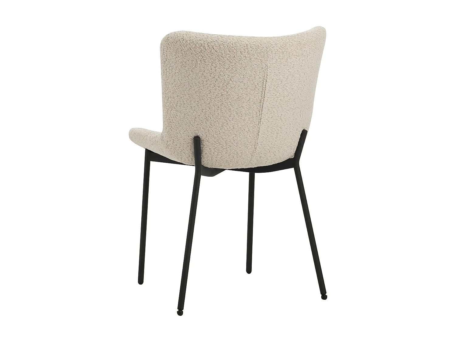 Lot de 4 chaises de salle à manger - tissu et métal - beige - VALET