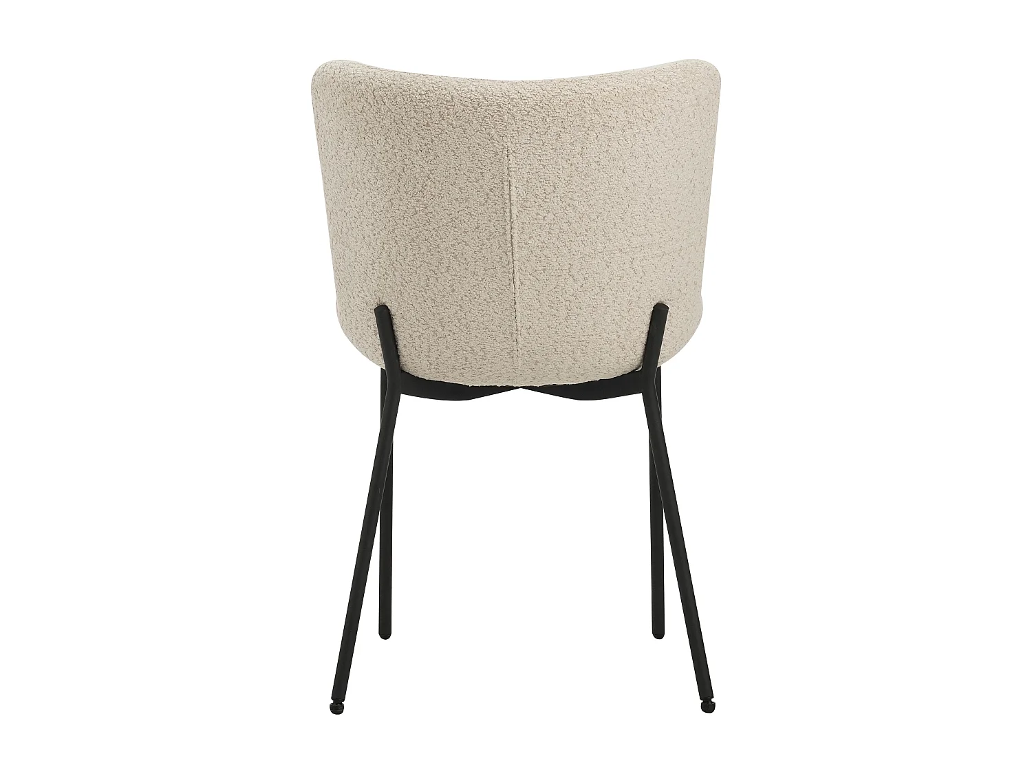 Lot de 4 chaises de salle à manger - tissu et métal - beige - VALET