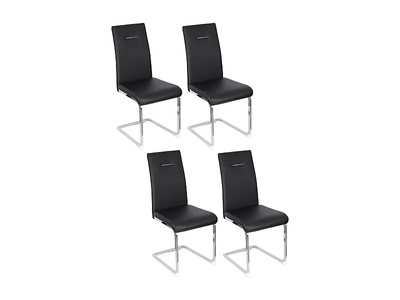 Eetkamerstoel set van 4 - kunstleer - zwart - MARTHA