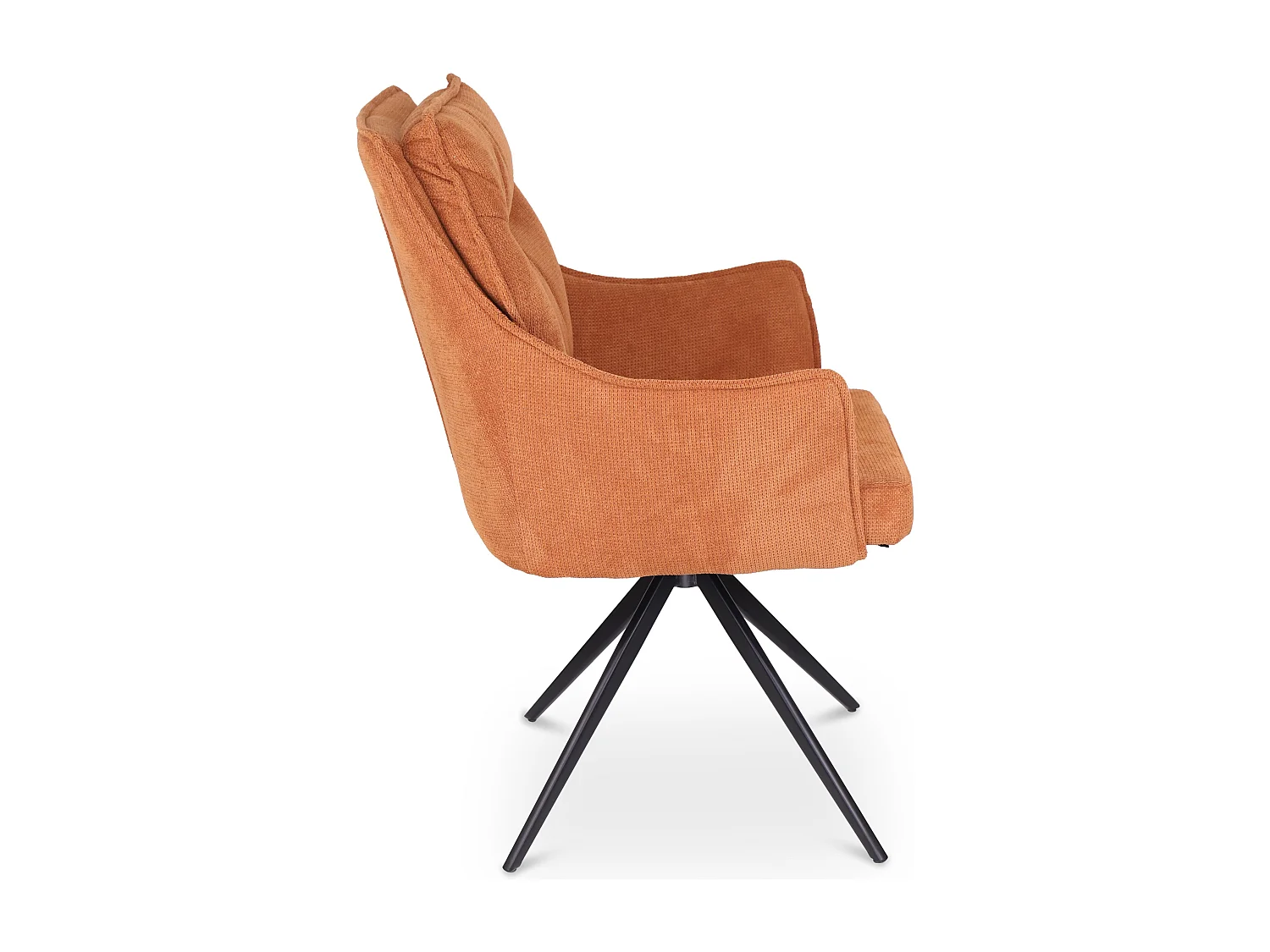 Eetkamerstoel set van 2 - stof & metaal - bruin - AMPLUS