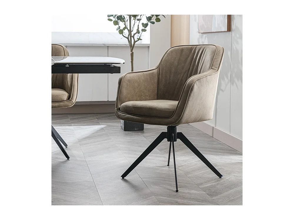 Eetkamerstoel set van 2 - stof & metaal - bruin - SAGO