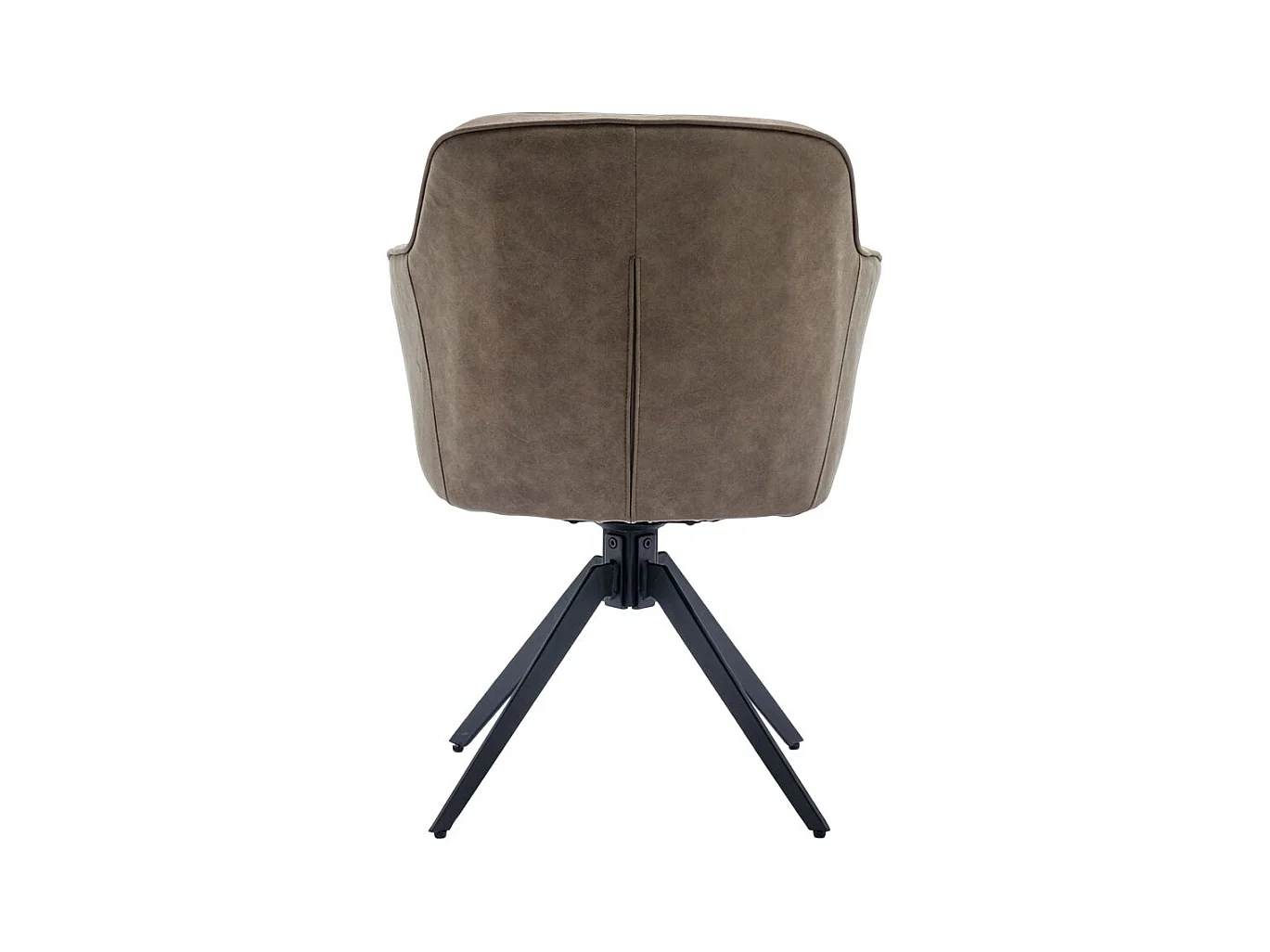 Lot de 2 chaises de salle à manger - Tissu et métal - Marron - SAGO