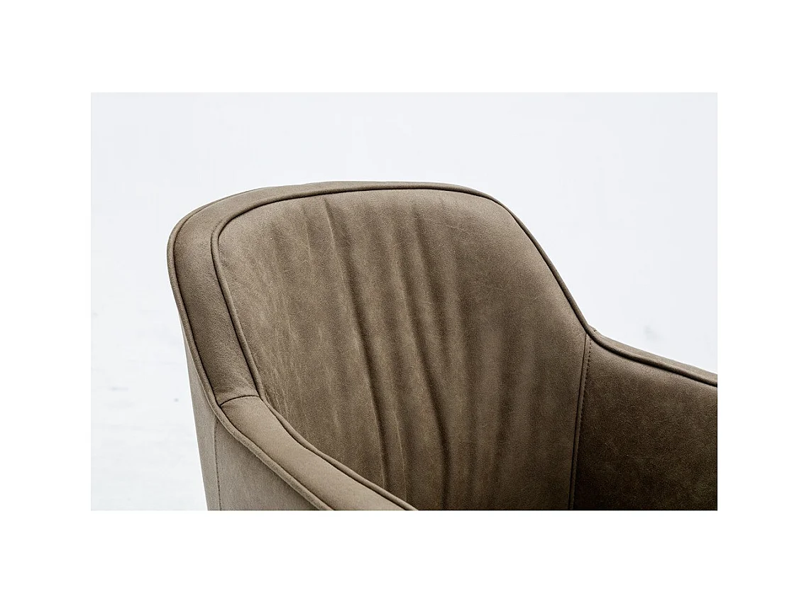 Lot de 2 chaises de salle à manger - Tissu et métal - Marron - SAGO