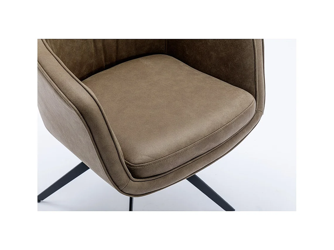 Lot de 2 chaises de salle à manger - Tissu et métal - Marron - SAGO