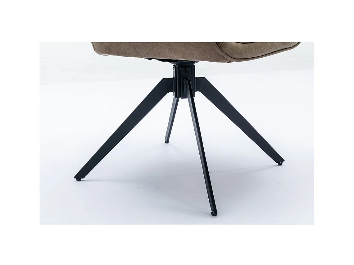 Lot de 2 chaises de salle à manger - Tissu et métal - Marron - SAGO