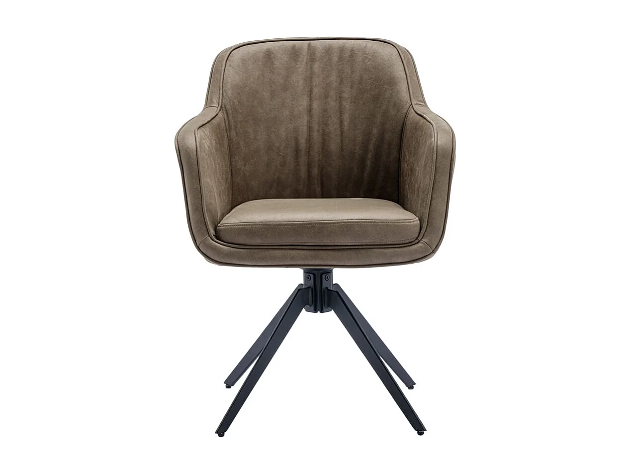 Eetkamerstoel set van 2 - stof & metaal - bruin - SAGO