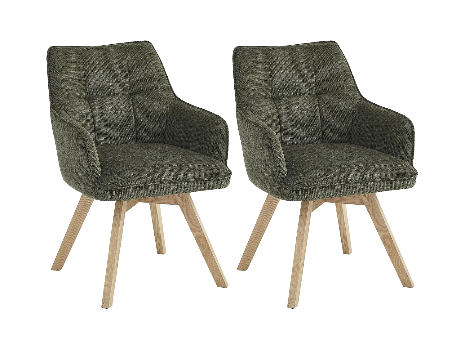 Eetkamerstoel set van 2 - stof & metaal - groen - VINAL