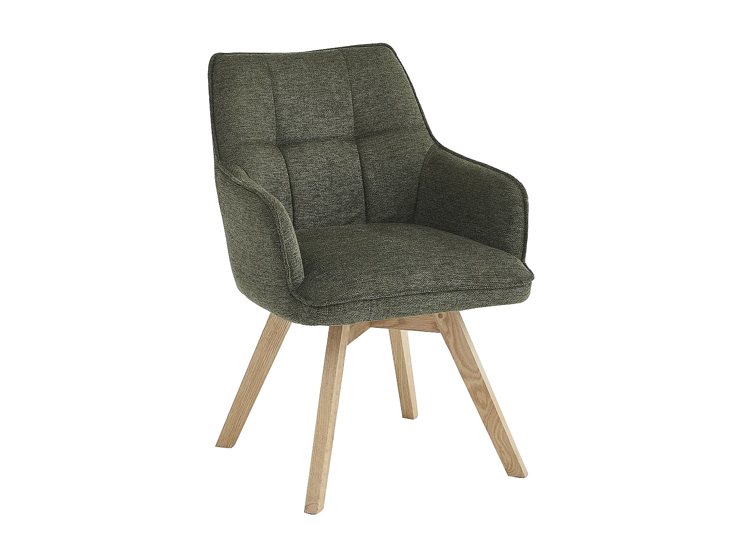 Lot de 2 chaises de salle à manger - tissu et métal - vert - VINAL