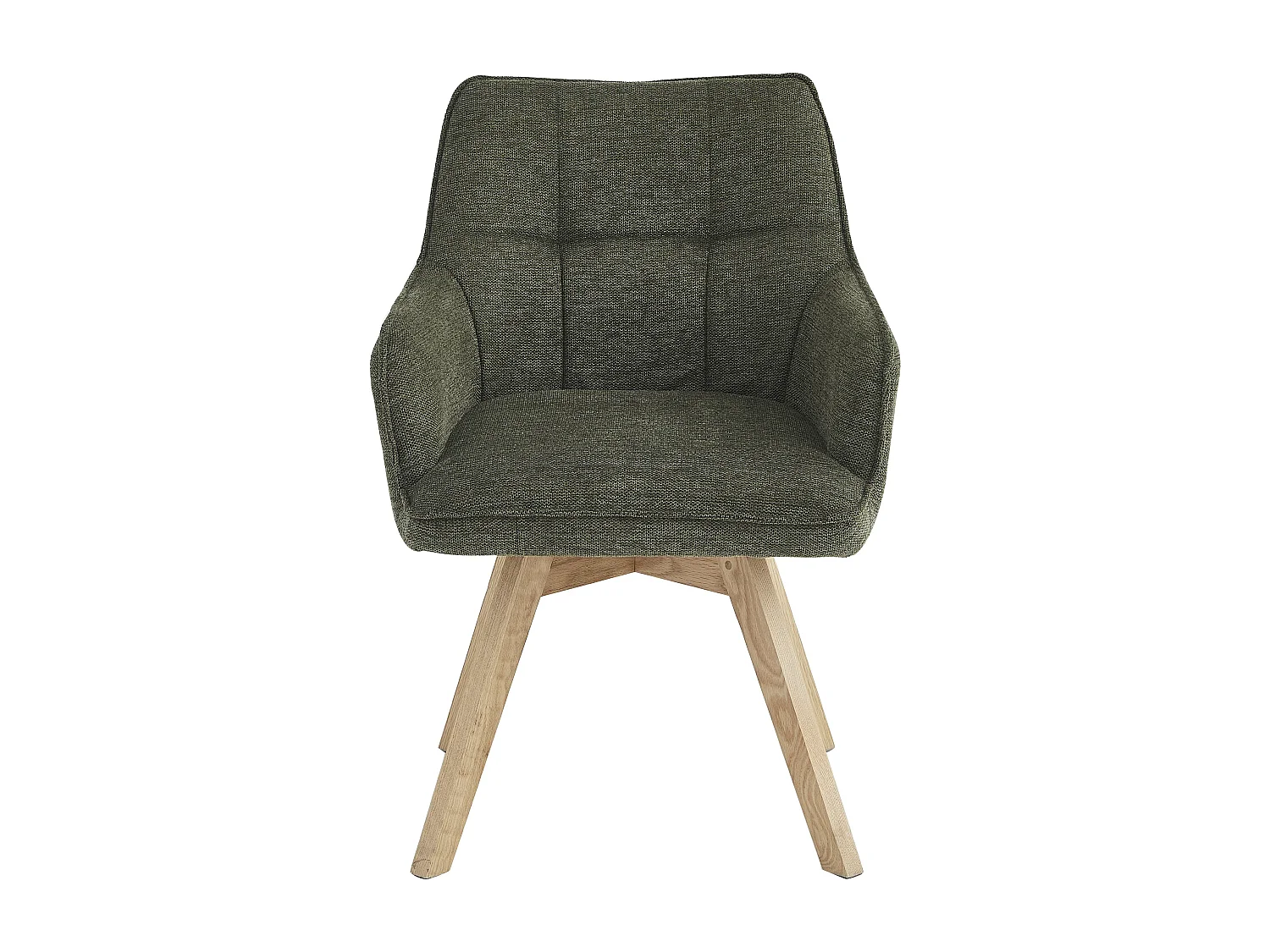 Lot de 2 chaises de salle à manger - tissu et métal - vert - VINAL