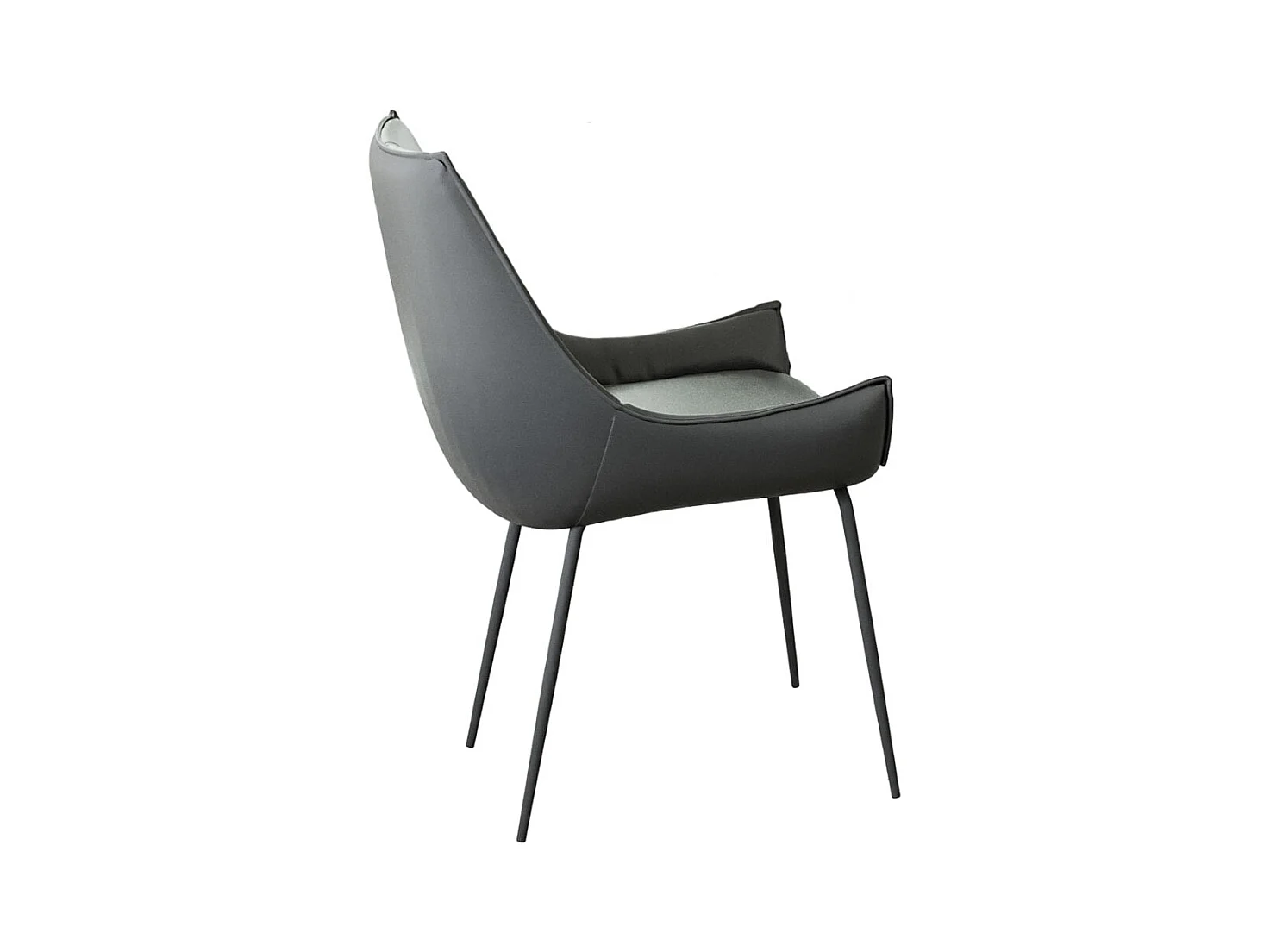 Esszimmerstuhl 2er-Set - Leder - schwarz - PERKO