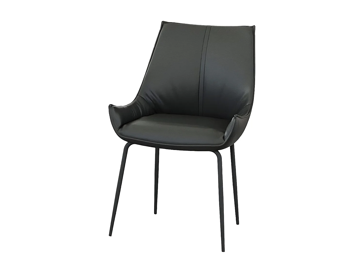 Set di 2 sedie da pranzo - pelle - nero - PERKO