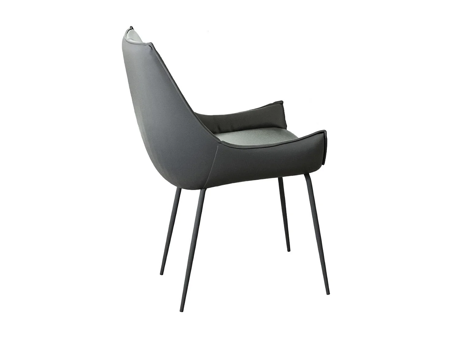 Set di 2 sedie da pranzo - pelle - nero - PERKO