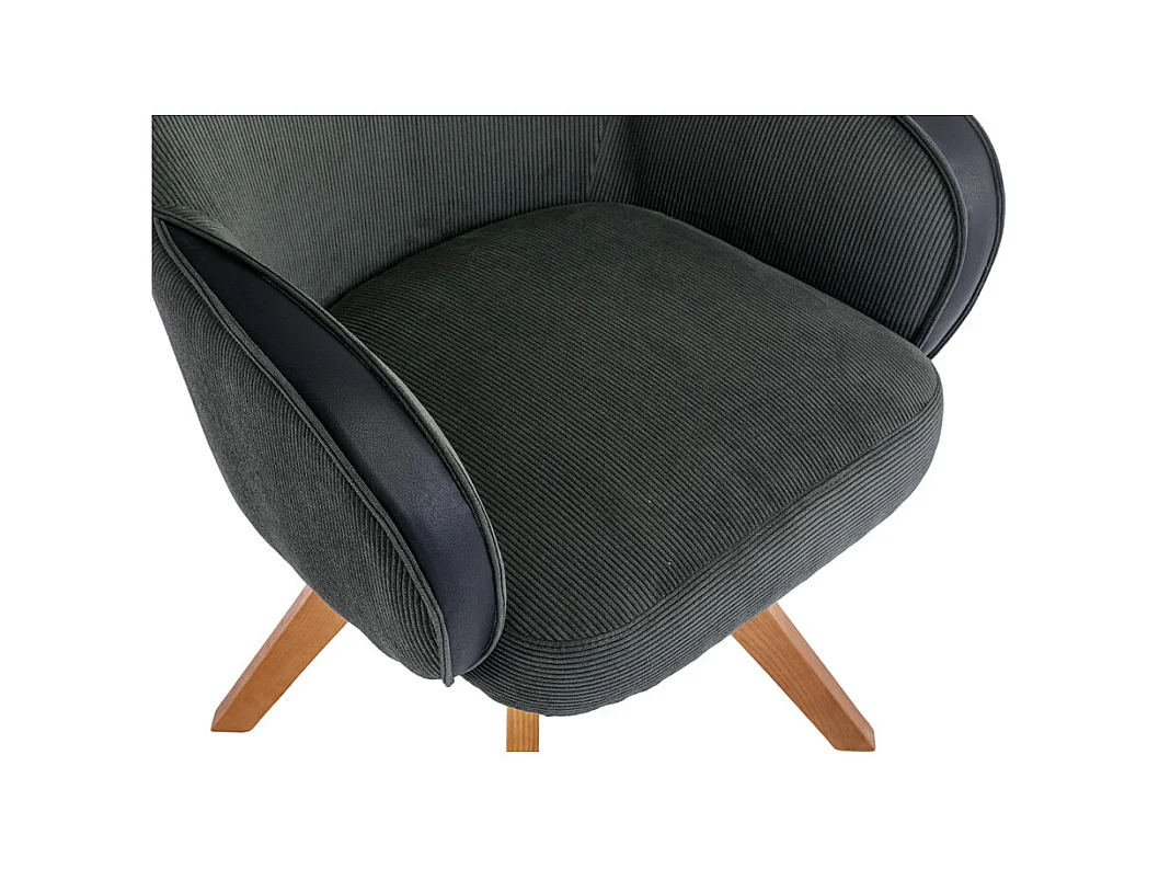 Eetkamerstoel set van 2 - stof en metaal - zwart & groen - MENDEL