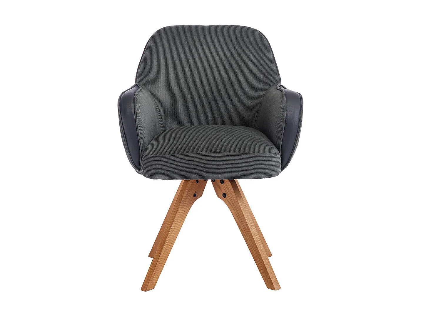 Lot de 2 chaises de salle à manger - tissu et métal - noir et vert - MENDEL