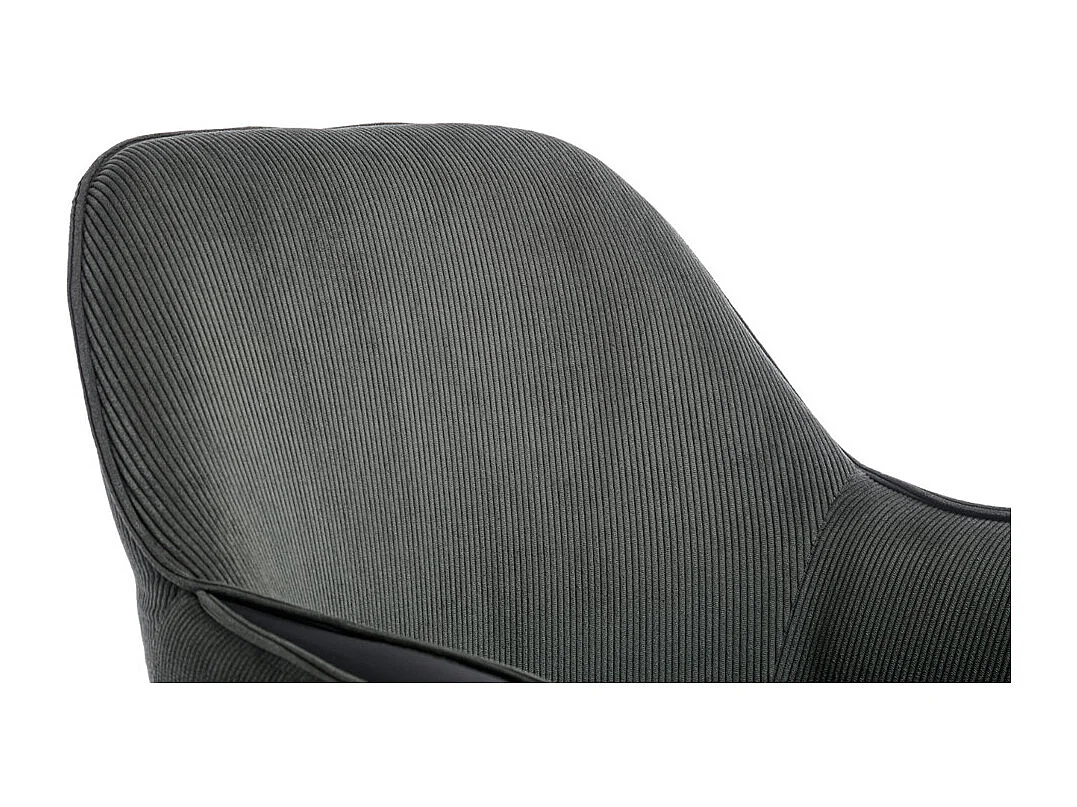 Lot de 2 chaises de salle à manger - tissu et métal - noir et vert - MENDEL